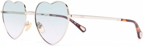 Chloé Eyewear Milane zonnebril met hartvormig montuur Goud