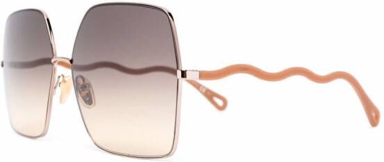 Chloé Eyewear Noore zonnebril met oversized montuur Bruin