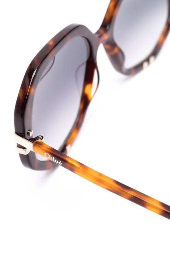 Chloé Eyewear Zonnebril met rond montuur Bruin