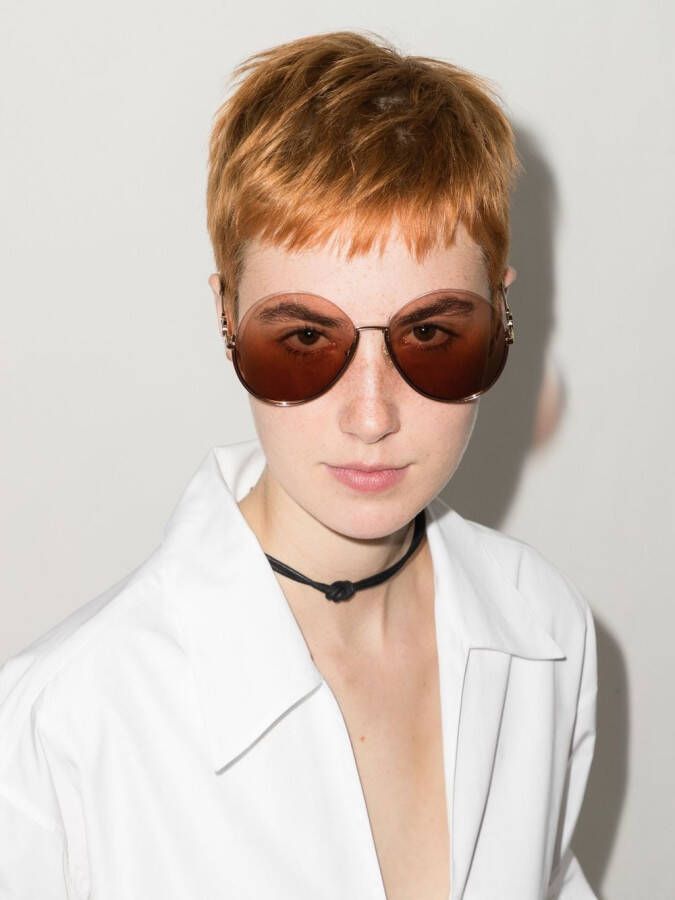 Chloé Eyewear Sofya zonnebril met rond montuur Bruin