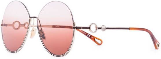 Chloé Eyewear Sofya zonnebril met rond montuur Bruin