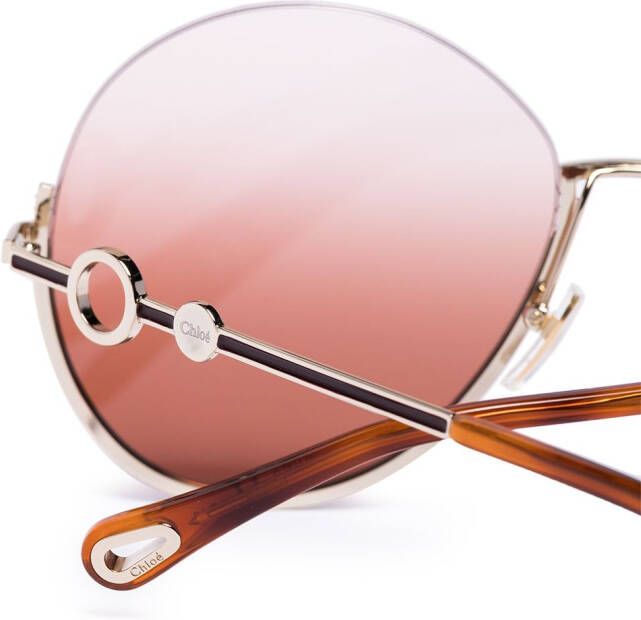 Chloé Eyewear Sofya zonnebril met rond montuur Bruin