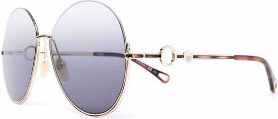 Chloé Eyewear Sofya zonnebril met rond montuur Goud