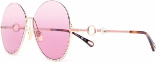 Chloé Eyewear Sofya zonnebril met rond montuur Goud