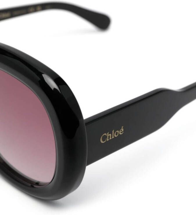 Chloé Eyewear Zonnebril met vierkant montuur Zwart