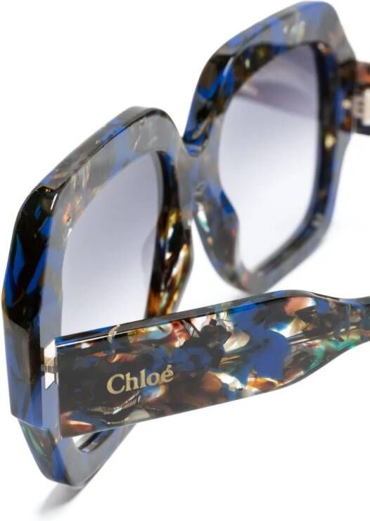 Chloé Eyewear Zonnebril met oversized montuur Blauw