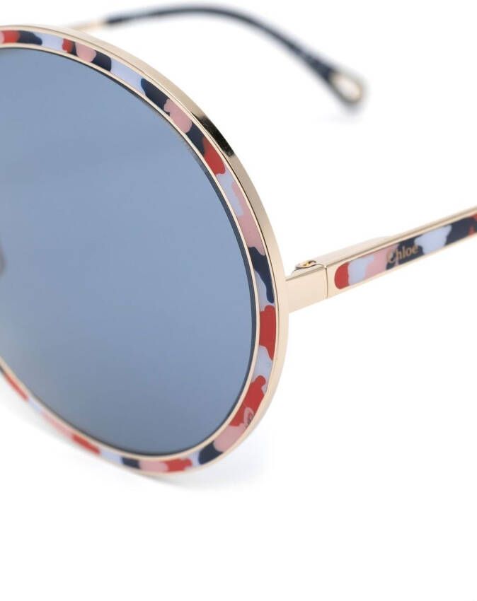 Chloé Eyewear Vitto zonnebril met rond montuur Blauw