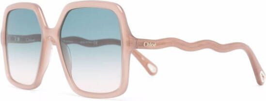Chloé Eyewear Zelie zonnebril met vierkant montuur Beige