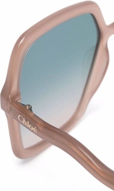 Chloé Eyewear Zelie zonnebril met vierkant montuur Beige