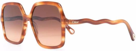 Chloé Eyewear Zelie zonnebril met vierkant montuur Bruin