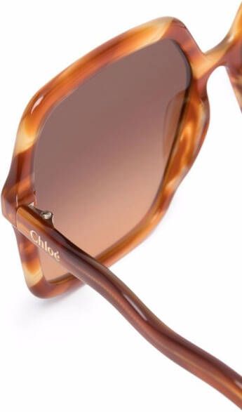 Chloé Eyewear Zelie zonnebril met vierkant montuur Bruin