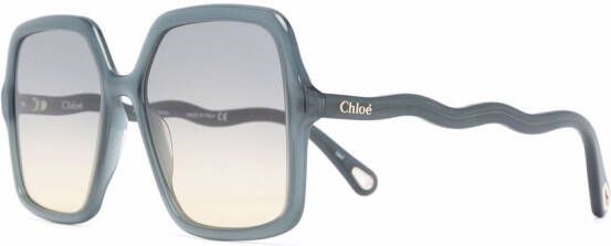 Chloé Eyewear Zelie zonnebril met vierkant montuur Groen