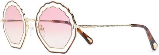 Chloé Eyewear zonnebril in schelpvorm Beige