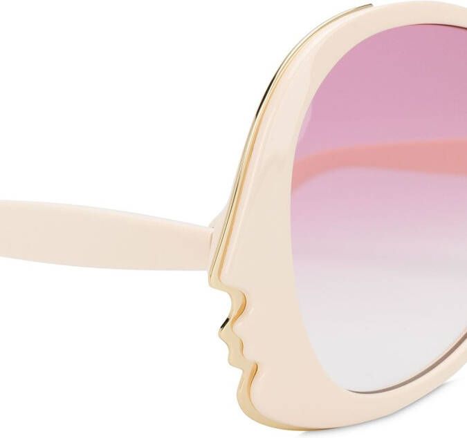 Chloé Eyewear Zonnebril met montuur met gezichtsvorm Beige