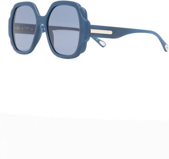 Chloé Eyewear Zonnebril met oversized montuur Blauw