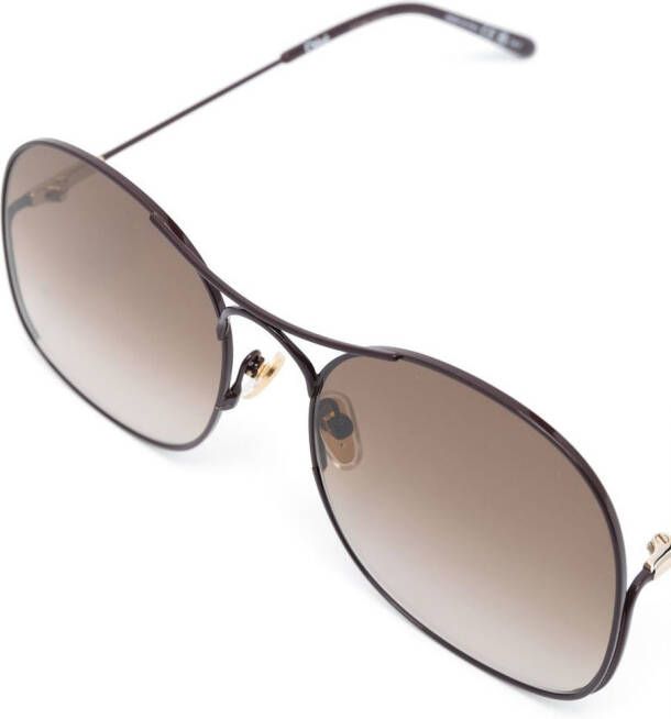 Chloé Eyewear Zonnebril met oversized montuur Bruin