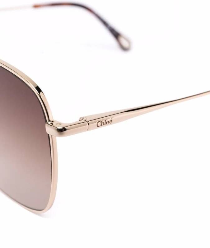 Chloé Eyewear Zonnebril met oversized montuur Goud