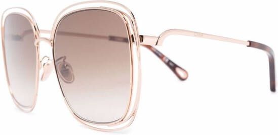 Chloé Eyewear Zonnebril met oversized montuur Metallic