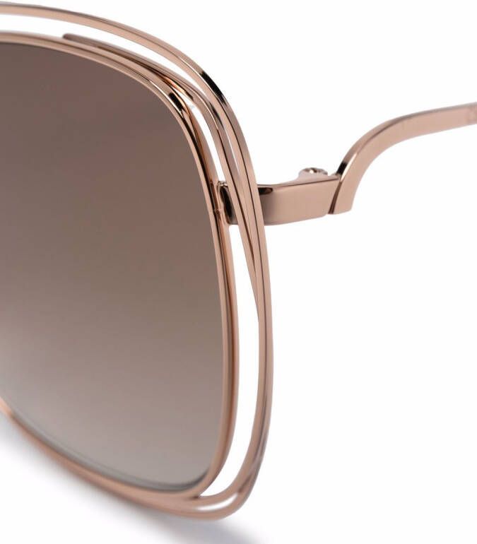 Chloé Eyewear Zonnebril met oversized montuur Metallic