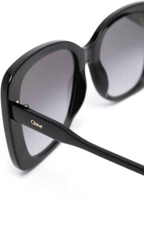 Chloé Eyewear Zonnebril met oversized montuur Zwart