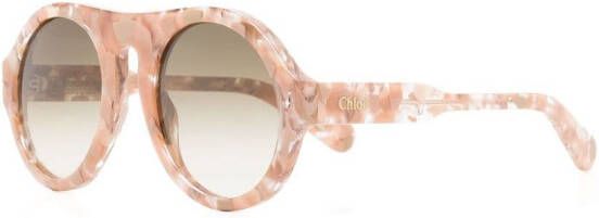 Chloé Eyewear Zonnebril met piloten montuur Beige