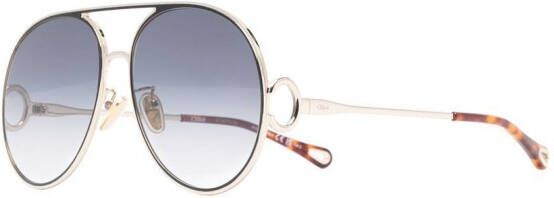 Chloé Eyewear Zonnebril met piloten montuur Goud