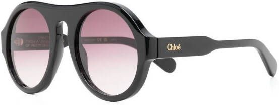 Chloé Eyewear Zonnebril met piloten montuur en kleurverloop Zwart