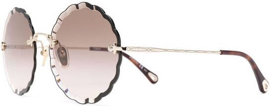 Chloé Eyewear Zonnebril met rond montuur Bruin