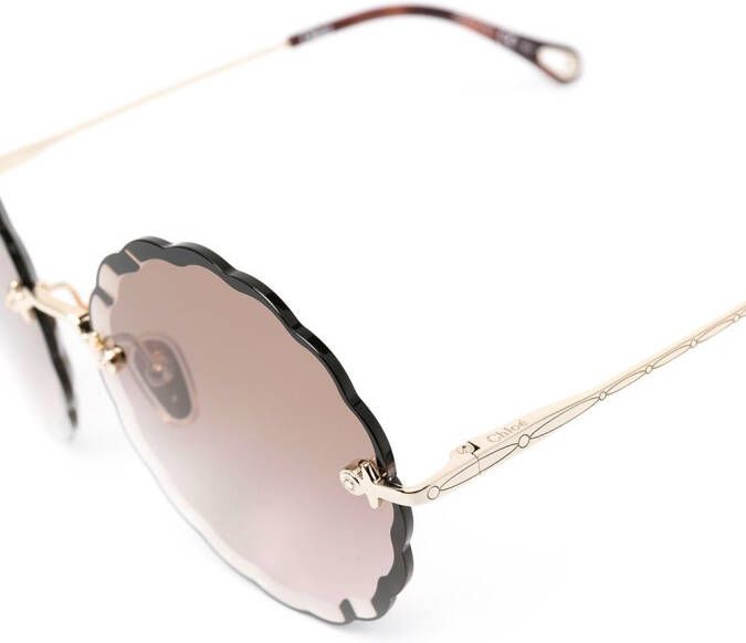 Chloé Eyewear Zonnebril met rond montuur Bruin