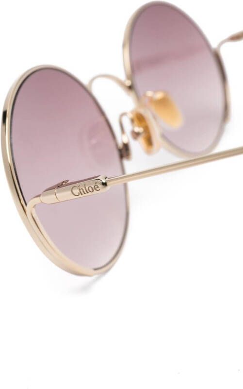 Chloé Eyewear Zonnebril met rond montuur Goud