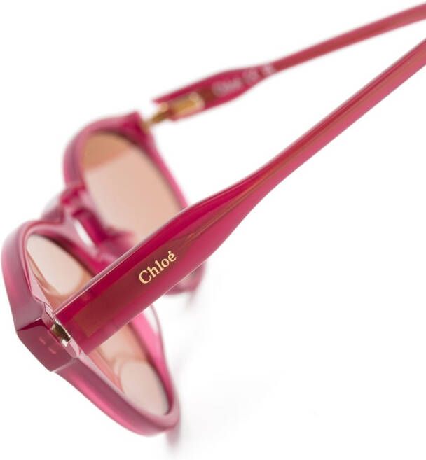 Chloé Eyewear Zonnebril met rond montuur Paars
