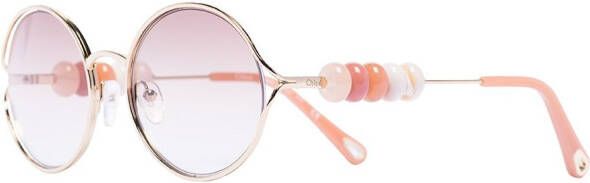 Chloé Eyewear Zonnebril met rond montuur Roze