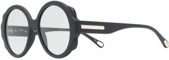 Chloé Eyewear Zonnebril met rond montuur Zwart