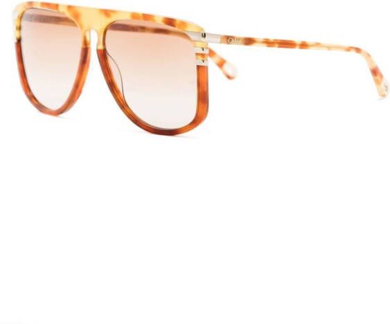 Chloé Eyewear Zonnebril met schildpadschild design Oranje