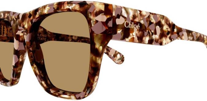 Chloé Eyewear Zonnebril met vierkant montuur Bruin