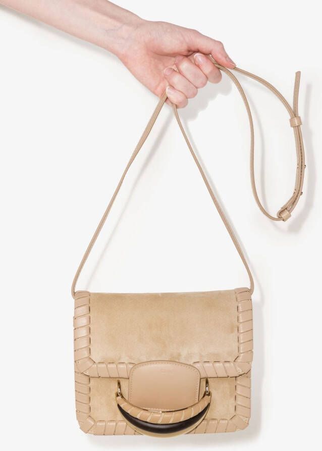 Chloé Kattie leren clutch Beige