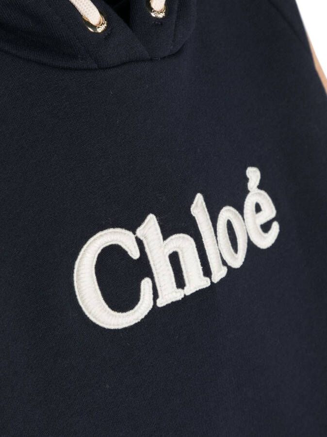 Chloé Kids Katoenen hoodie Blauw