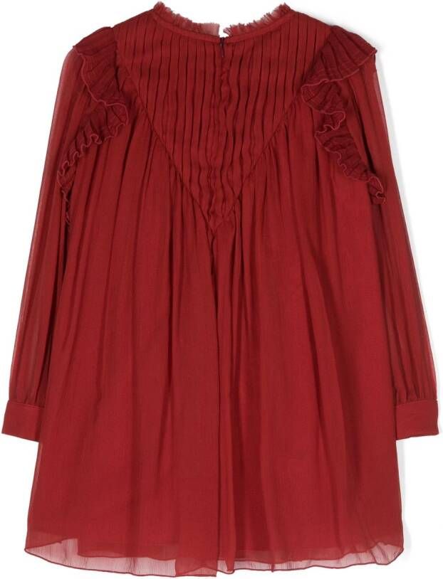 Chloé Kids Flared jurk Rood