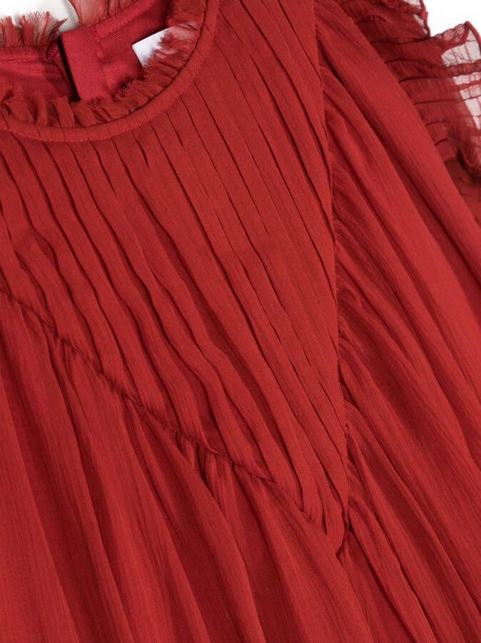 Chloé Kids Flared jurk Rood