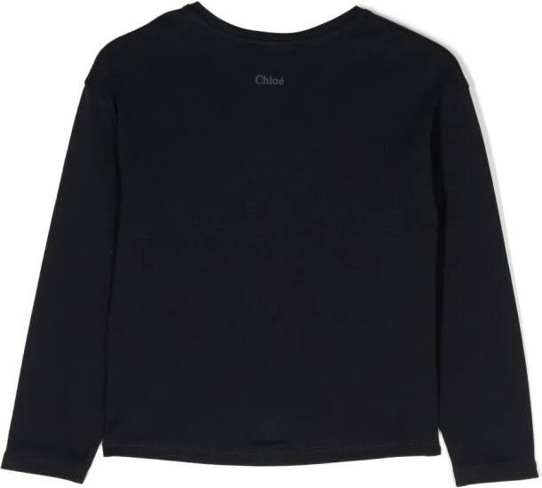 Chloé Kids Sweater met logo Blauw