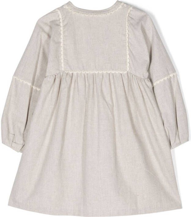 Chloé Kids Jurk met borduurwerk Beige