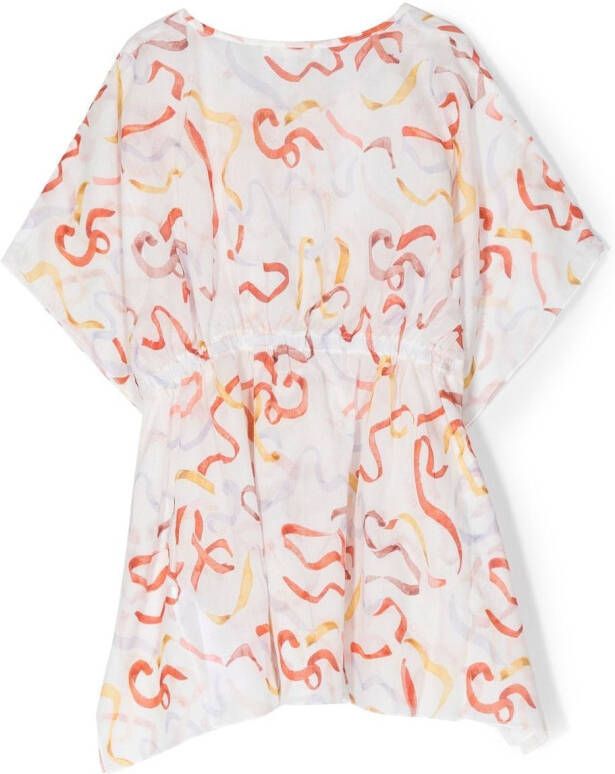 Chloé Kids Jurk met grafische print Wit