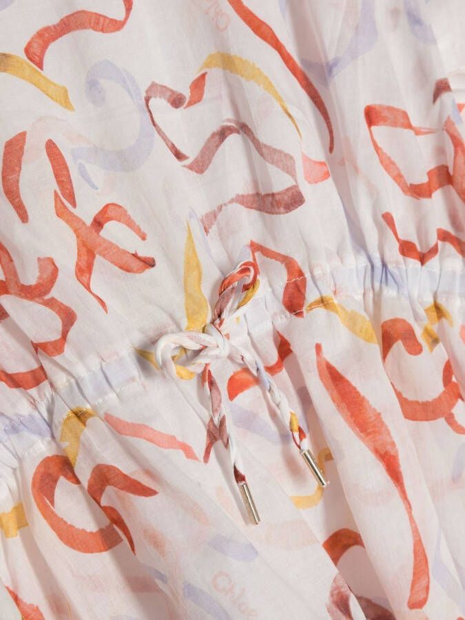 Chloé Kids Jurk met grafische print Wit