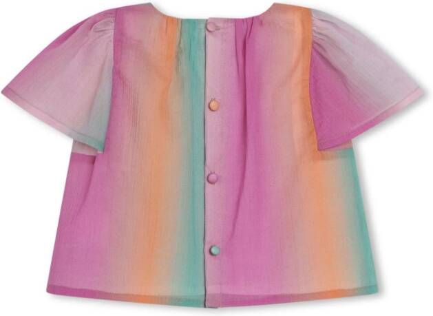 Chloé Kids Katoenen blouse met kleurverloop Roze