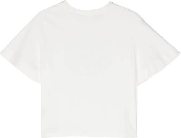 Chloé Kids T-shirt met logoprint Wit