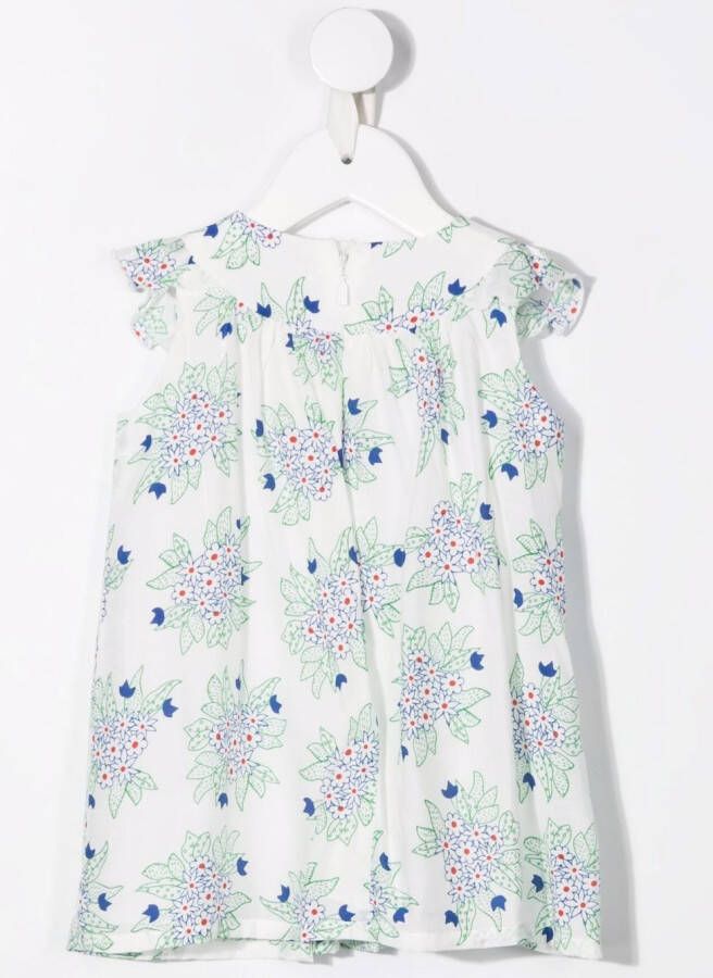 Chloé Kids Midi-jurk met bloemenprint Beige