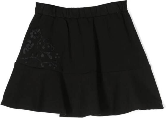 Chloé Kids Mini-rok met geborduurd logo Zwart