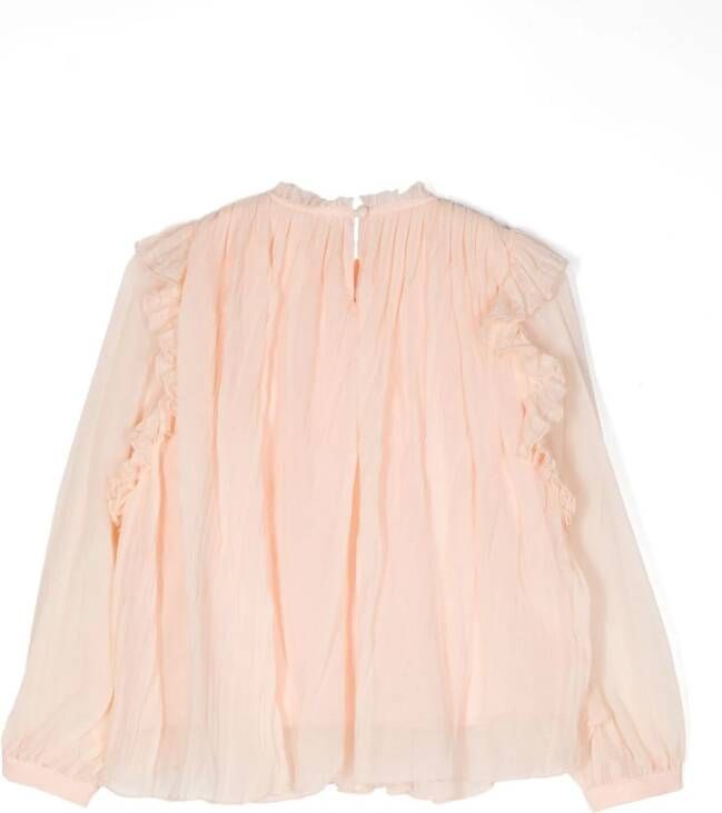 Chloé Kids Shirt met ruches Beige