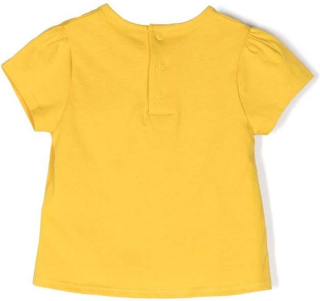 Chloé Kids T-shirt met logopatch Geel