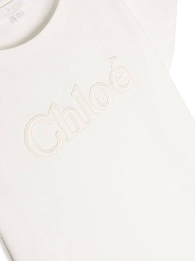Chloé Kids T-shirt met logopatch Wit